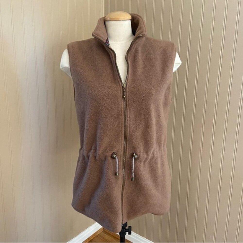 Vintage Tsunami Sport Made In Canada Light Brown Fleece Vest Women’s Size Small